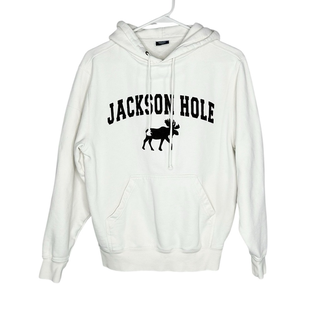 Jackson Hole Moose Cozy Outdoorsy Sweatshirt Hoodie size Small
